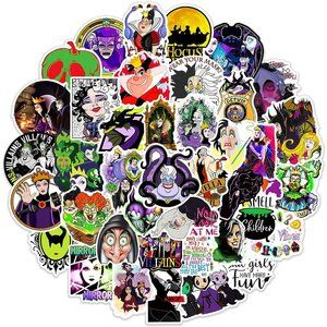 50pcs Halloween Kid Villain Witch Vinyl Waterproof Skateboard Decoration Sticker